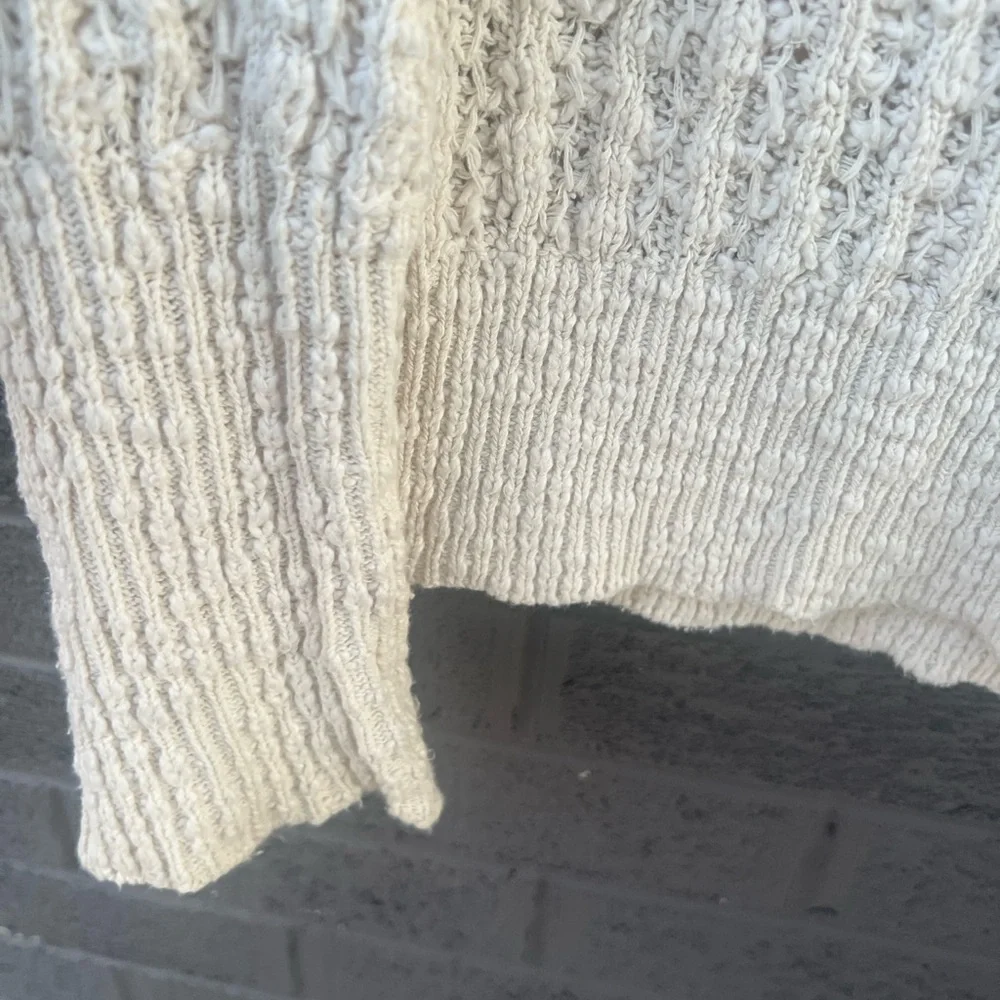 Free People Cream Button-Front Sweater Sz S
